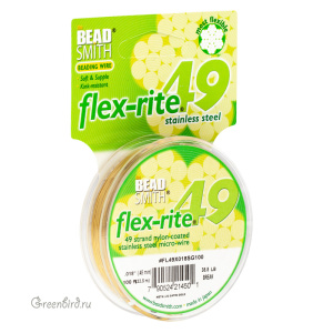 Тросик Flex-Rite 49 – 0,45 мм, матовое золото 100 фт #FL49X(018SG)100