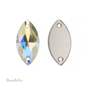 Swarovski пришивные 3223 Наветт 18х9 мм, прозрачный радужный (#001AB), 1 шт.
