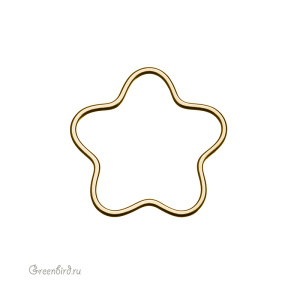 Коннектор плоский "Пятилистник" золото, 1 шт. (#SV1701-C55-G)