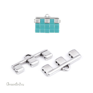 CYMBAL Концевик "Piperi" для TILA на 5 нитей, ант. серебро, 1 шт. (#TL-012210-SP)