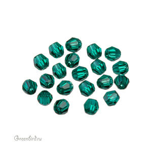 Swarovski 5000 Бусины круглые 3 мм, изумруд (#205), уп. 20 шт.