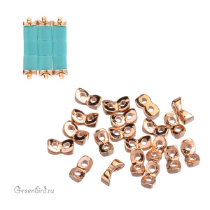 CYMBAL Металлическая боковая бусина TILA "Tourkou", розовое золото, 1 шт. (#TL-012440-RG)