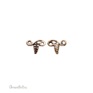 "Реликтовый лес", коннектор, ант. латунь, 2 шт. (#Л2621)