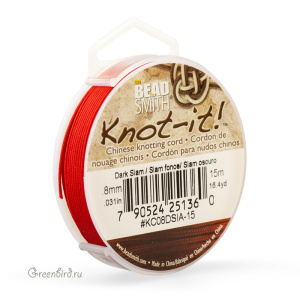 Тибетский шнур 0,8 мм, Dark Siam, катушка (#KC08DSIA-15)
