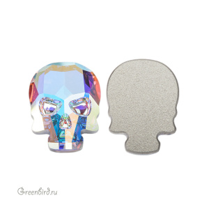 2856 Кристалл холодной фиксации Skull 18x14 мм – Crystal AB (#001AB)