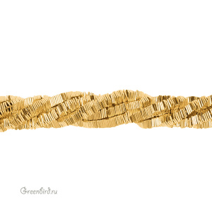 Бусины Геметин 6x1 мм, квадратные рондели, золото, нить (#SV-HMT-43)