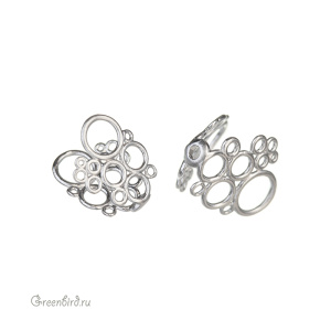 Шапочка для подвесок, матовый родий, 1 шт. (9H166), Корея