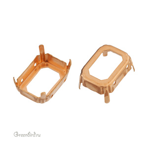 4610 Оправа для ювелирного кристалла Octagon Fancy Stone 20х15 мм, томпак