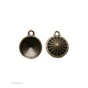 Оправа для Rivoli 14 мм (подвеска), ант. латунь, 1 шт. (#TC-2367-27)