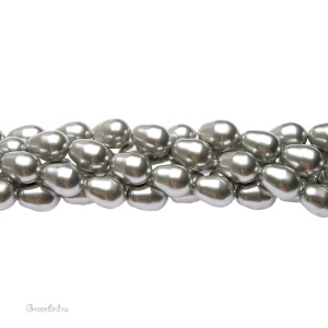 Жемчуг капля 11x8мм #5821 Light Grey (#616)