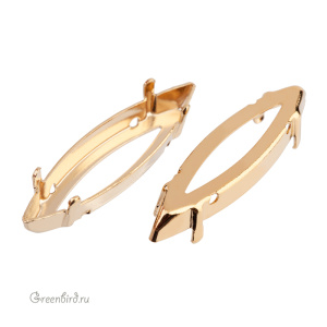 4200 Оправа для ювелирного кристалла Marquise Fancy Stone 35х9,5 мм, золото