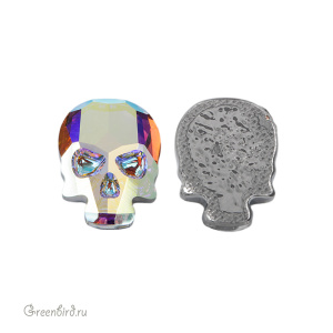 2856 Кристалл горячей фиксации Skull 14x10,5 мм – Crystal AB (#001AB), 1 шт.
