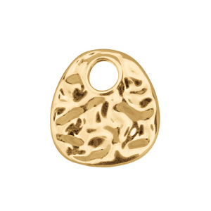 Подвеска "Бублик, мятый металл", золото, 1 шт. (#SV1701-Pendant-109G)