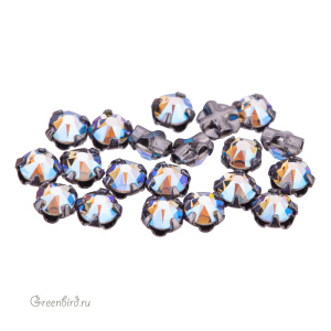 Swarovski 53100 Роза Монтис SS12, оружейная сталь, черный алмаз с мерцанием (#215SHIM), уп. 20 шт.