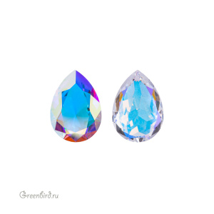 Swarovski 4320 Капля 8х6 мм, прозрачный радужный без фольги (#001AB-UNF), 1 шт.
