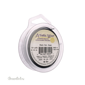 Проволока Artistic Wire 18 Ga Black (AWS-18-02-10YD)