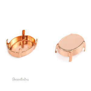 NEW 4120 Оправа без отверстий для Oval Fancy Stone 18х13 мм, томпак