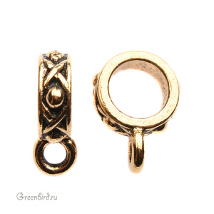 Коннектор-бейл для жгута "Легенда", ант. золото, 1 шт. (#TC-5725)