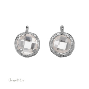 Подвеска круглая с кристаллом, 7,5 мм, родий, Crystal (#SVA-FIAN-159R) Подвеска круглая с кристаллом, 7,5 мм, родий, Crystal (#SVA-FIAN-159R)