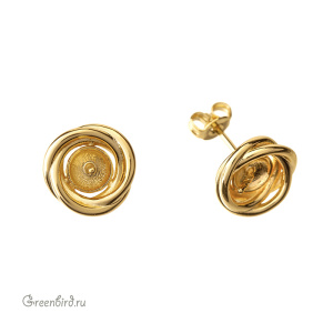 Пуссеты для вклеивания жемчуга, золото, пара (#SV1701-1874)