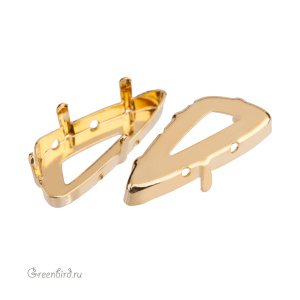 4790 Оправа для Wing Fancy Stone 23х10 мм, томпак/золото