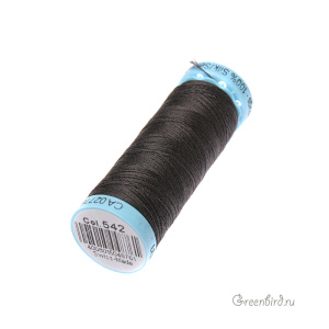 Шелковая нить Gutermann S303, 100м, ворон (#542)