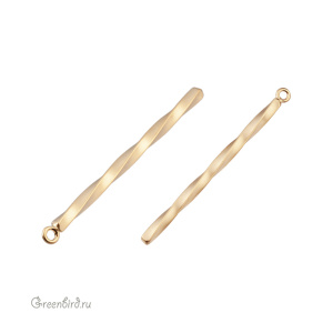 Подвеска "Витая", матовое золото, 1 шт. (9M1085), Корея