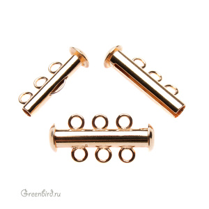 Замок-коннектор на 3 петли, золото, 1 шт. (#04GP)