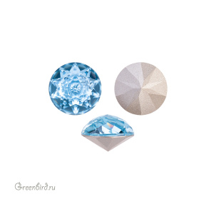 Swarovski 1400 Граненый купол 10 мм, аквамарин (#202), 1 шт.