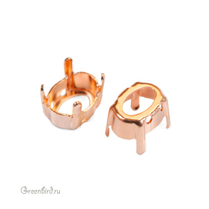 4122 Оправа для ювелирного кристалла Oval Rivoli 8х6 мм, томпак