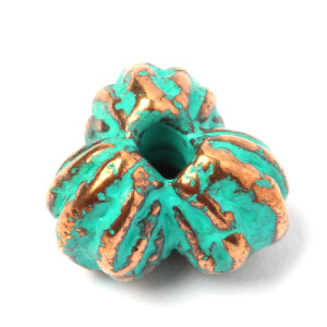 "Дети природы", бусина, бронза / зеленая патина, 1 шт (#ПБ0511)