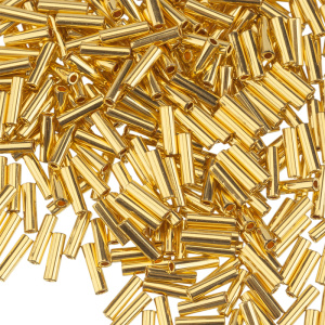 Бисер MIYUKI Bugle 6mm – 24K Gold Plated (#191), 10 г