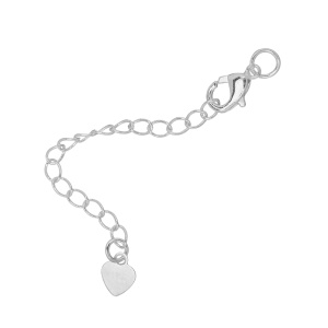 Замок-лобстер "Сердечко" с удлинителем, светлое серебро, 1 шт. (#CN-JS-003S)