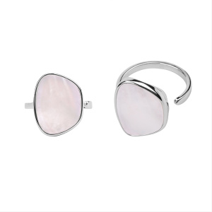 Кольцо разъемное "Силуэт", перламутр, родий (#SV1701-RNG-01R)