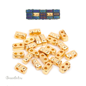 CYMBAL Металлическая бусина Half TILA "Ornos", 24K Gold Plate, 1 шт. (#HT-012331-GP)