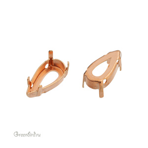 4322 Оправа для ювелирного кристалла Teardrop Fancy Stone 14х7 мм, томпак