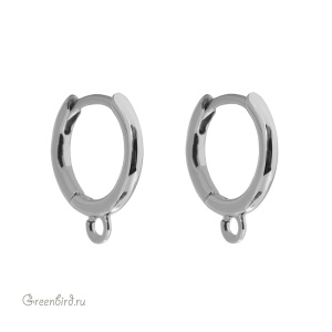 Швензы круглые 12 мм, родий, пара (#SV1701-017)