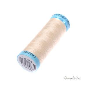 Шелковая нить Gutermann S303, 100м, слоновая кость (#414)