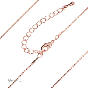 Цепочка с замочком 45 см, розовое золото, 1 шт. (9B283), Корея
