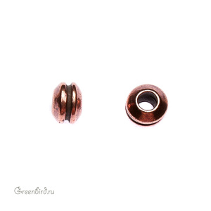 Бусина LH "Двойная", ант. медь, 1 шт. (#TC-5505)