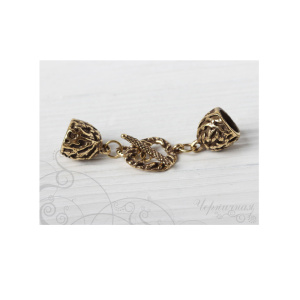 Замок-тоггл, ант. латунь, 1 шт. (#Л2911)