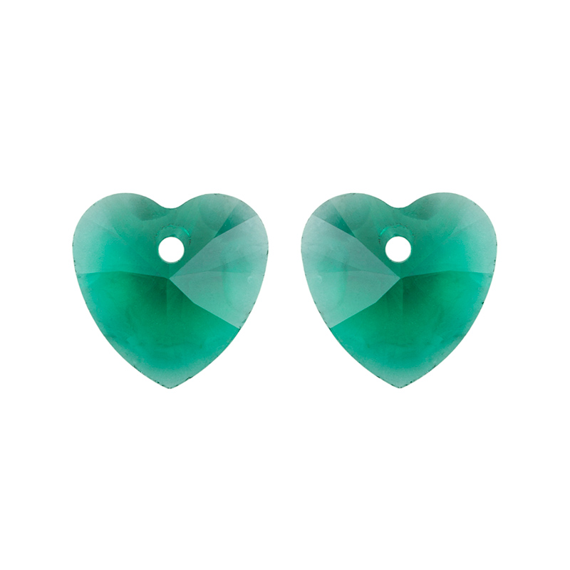 Crystalbird 6228 сердце 10 мм изумруд