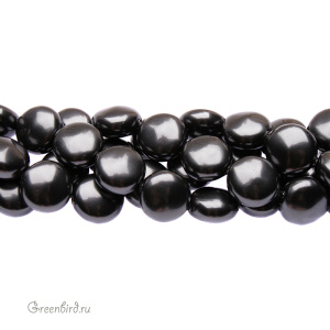 Swarovski 5860 Жемчуг плоский 10x6 мм, черный (#298), 1 шт.