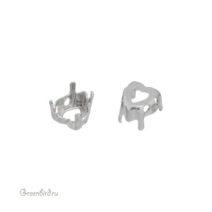 4884 Оправа для ювелирного кристалла Heart Fancy Stone 6,6х6 мм, платина