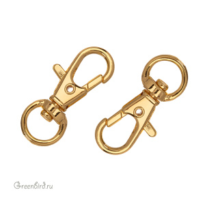 Замок-карабин 35 мм, золото, 1 шт. (#SV1701-JS-50G)