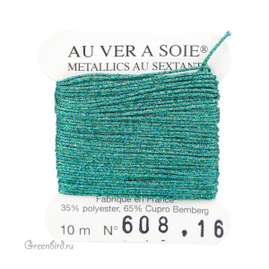 Металлизированная нить Tresse #16 AVAS, бирюзовый меланж, 10 м (#16-608)