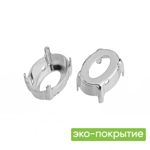 Оправа Crystalbird эко-покрытие 4120 Овал 14×10 мм, родий, 1 шт.