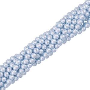 Жемчуг Crystalbird, круглый, 6 мм, Blue, нить (#81)