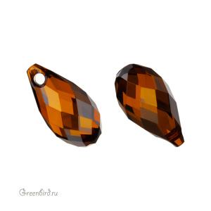 6010 подвеска Briolette Pendant 11x5,5mm – Smoked Amber (#1001)