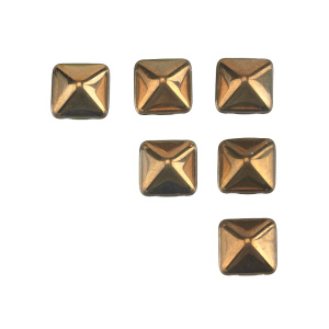 Чешские бусины Pyramid 12mm, Amber/Crystal, уп.6 шт. (#26441CR-06)